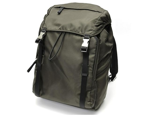 Mochila de nylon Prada en caqui mimético