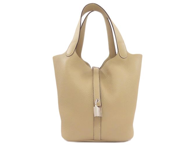 Bolsa Hermès Picotin Lock MM Bege