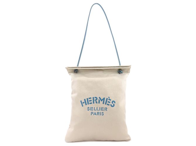 Bolsa de Ombro Aline MM da Hermès Branco Azul