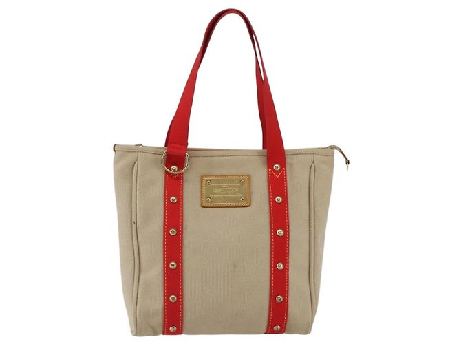 Bolsa Tote Antigua em lona MM Louis Vuitton Bege