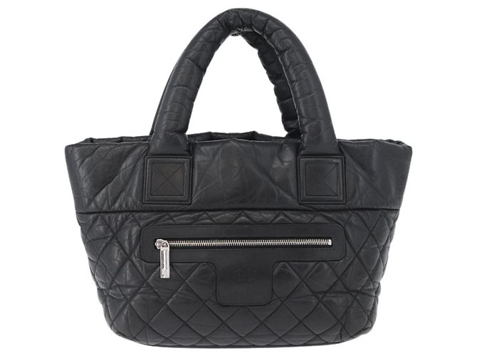 Chanel Coco Cocoon Reversible Tote Leather Black