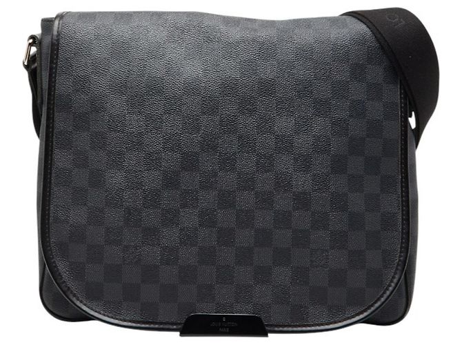 Borsa a Spalla Daniel MM Damier Graphite Louis Vuitton Nero