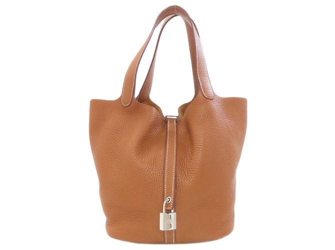 Bolsa Hermès Picotin Lock MM Dourado