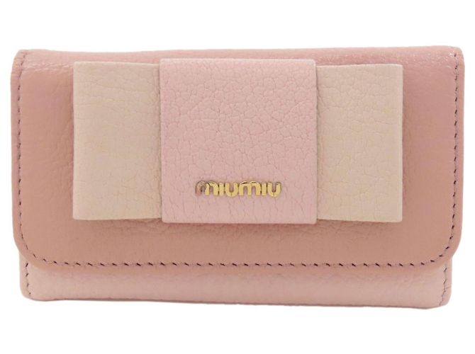 Miu Miu Leather Key Case in Pink