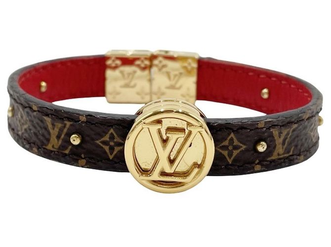 Pulseira charm reversível LV Circle da Louis Vuitton Marrom Vermelho