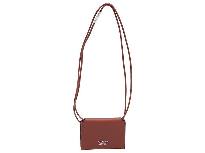 Acne Studios Mini Shoulder Bag in Brown Leather