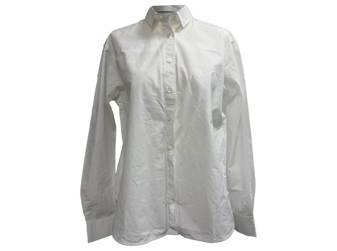 Totême Button-Down-Shirt aus Weißer Baumwolle Roh