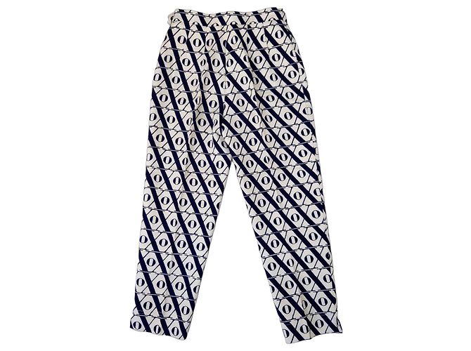 Moschino Cheap and Chic Freizeit-Hosen Blau Aus weiß