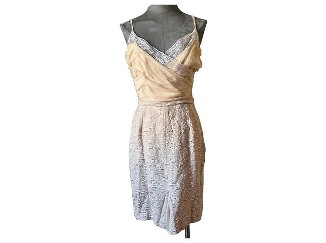 Abito in Pizzo e Seta Christian Dior Rosa