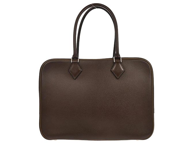 Bolsa Plume Hermès Epsom 32 Marrom