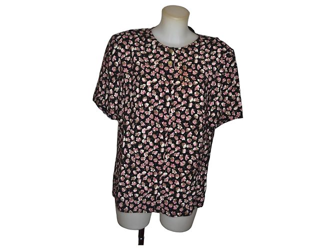 Top de seda Agnona con estampado floral talla 44 IT Multicolor