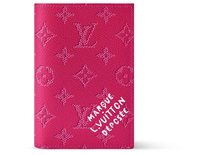 Louis Vuitton LV passport cover pink