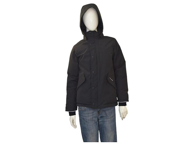 Canada Goose Youth Down Parka Jacket Black Hooded Arctic Program Size L 14-16