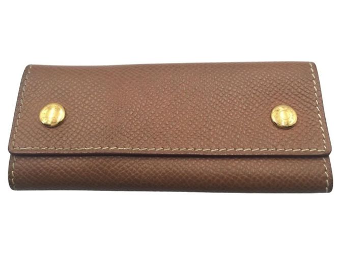 Hermès HERMES Gold Epsom Key Case Brown