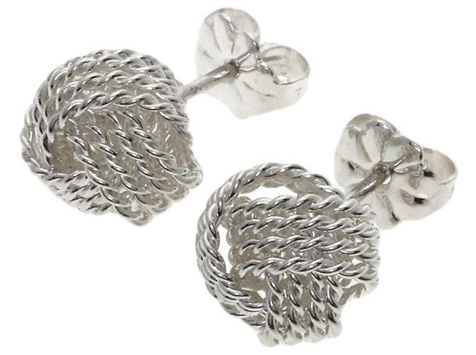 Pendientes de bola de malla de plata Tiffany & Co.
