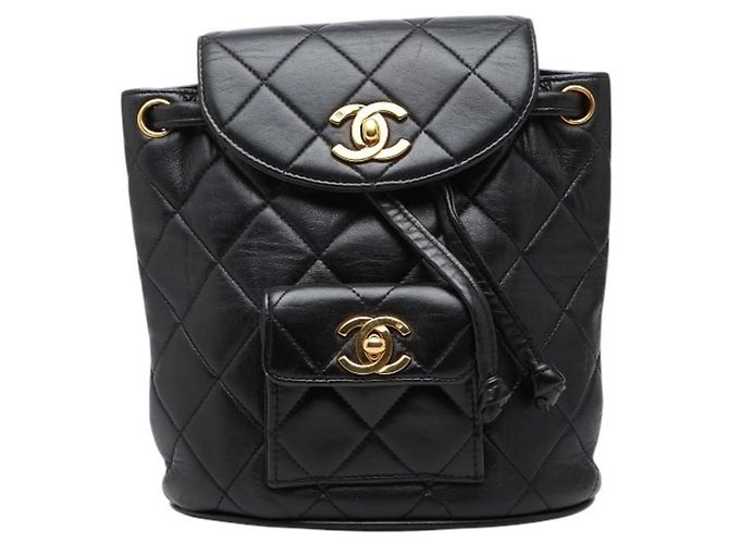 Chanel Coco Mark Matelasse Mini Backpack Black