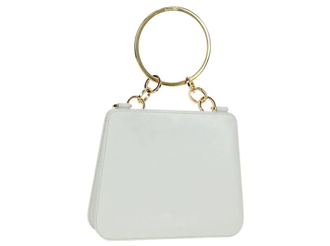 Borsa a mano Salvatore Ferragamo in pelle bianca e oro Auth 171023A Bianco D'oro