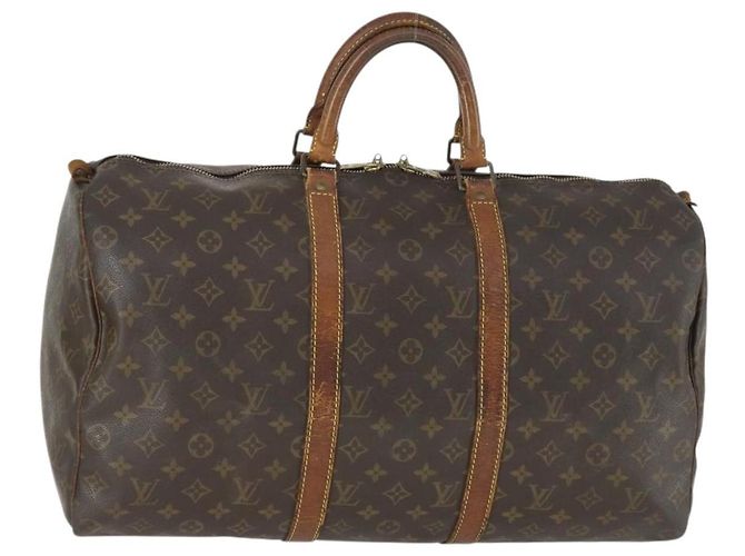 LOUIS VUITTON Monogram Keepall 50 Boston Bag M41426 LV Auth 169807