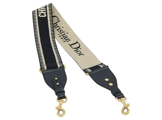 Christian Dior Shoulder Strap Canvas 36.6"" Navy Auth ep13580 Navy blue