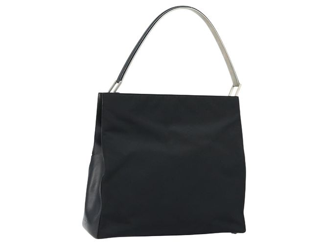 Borsa a Spalla PRADA Nylon Nero Argento Autentica ep13436