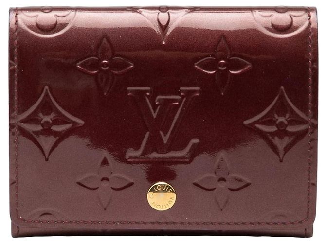 Louis Vuitton Monogram Vernis Envelope Card Case Red Purple