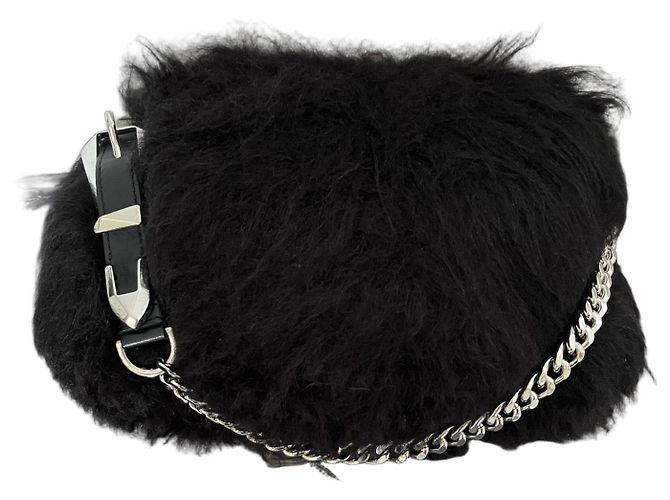 Borsa Alberta Ferretti nera in acrilico e pelliccia Nero