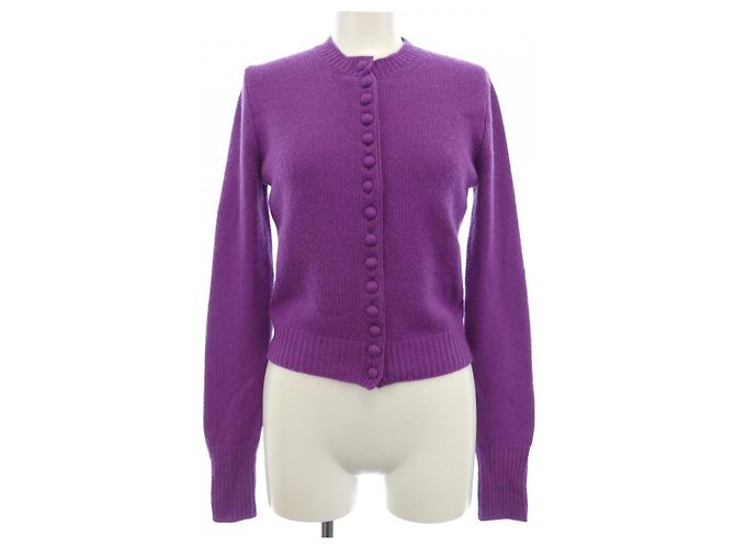 Cardigã 100% Cashmere Prada Roxo