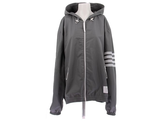 Thom Browne Windbreaker Grau Polyester