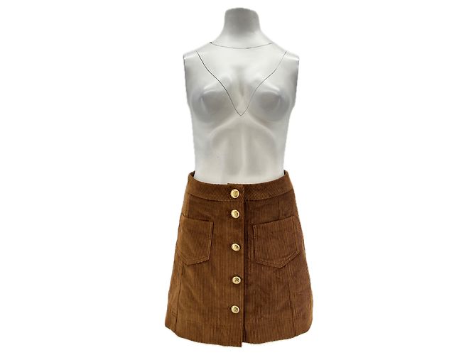 Autre Marque Mini falda de pana marrón GANT Castaño