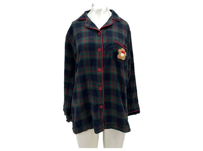 Autre Marque Camicia BUTTER a quadri blu navy e verde in lana L