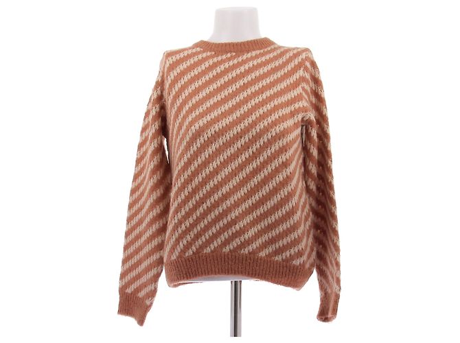 Apc Pull rayé orange avec mohair