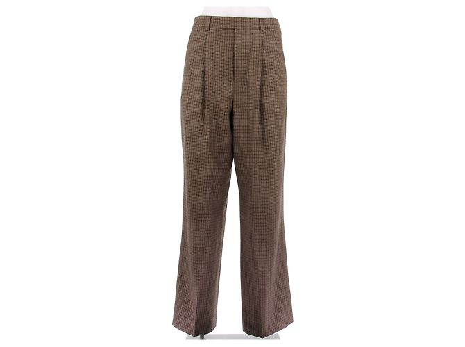 Céline Braune Wollhose im Hahnentrittmuster