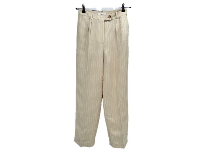 Ba&Sh Gestreifte Hose Beige