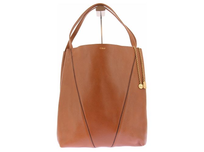 Chloé Bolsa "Spin" camel em couro texturizado Camelo