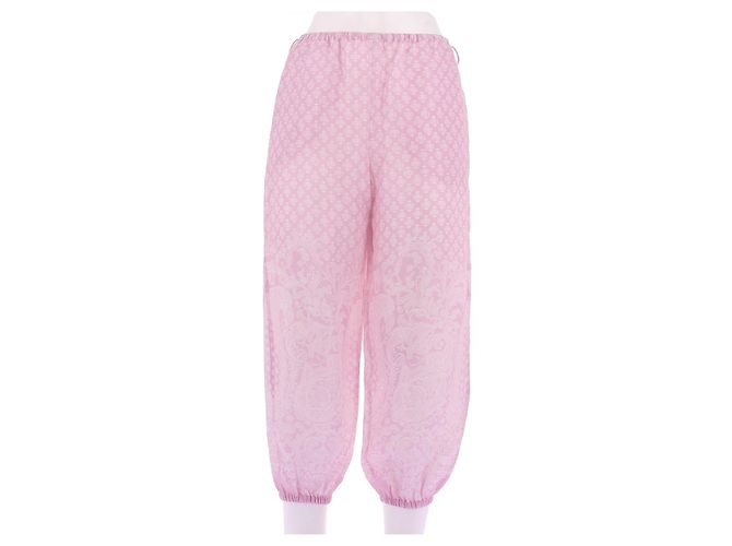 Zimmermann Pantacourt rosa com estampas em linho