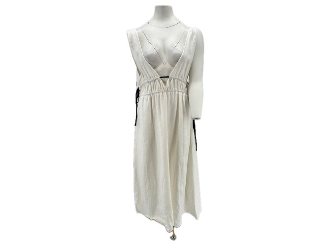 Autre Marque VRG GRL Weißes Leinenkleid