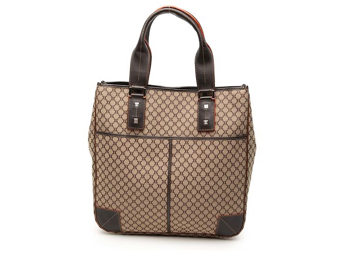 Céline Tote en toile Macadam marron Celine Beige