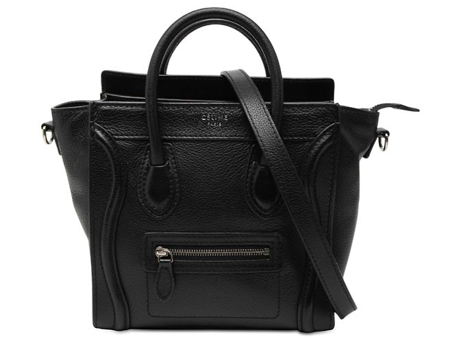 Luggage Céline Borsa da viaggio Celine in pelle nera nano Nero