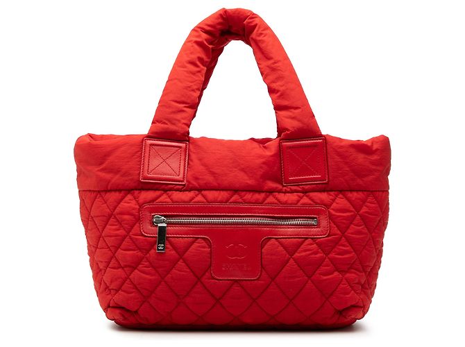 Chanel Red Small Quilted Nylon Coco Cocoon Tote Olive green