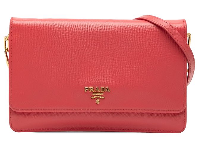 Cartera en cadena Saffiano Lux rosa de Prada