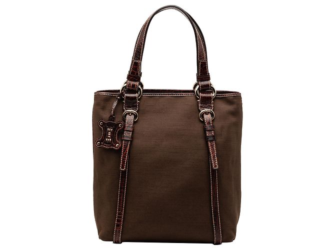 Céline Celine Braune Canvas-Tasche Dunkelbraun