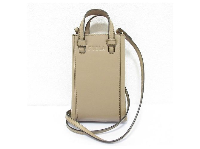 Borsa a Spalla Furla Miastella Mini Vertical Cross Marrone Beige
