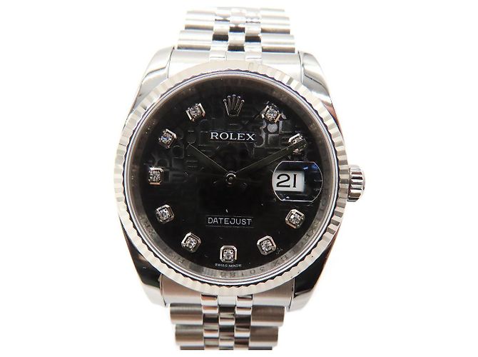 Rolex Datejust Au750 Aço Inoxidável Preto