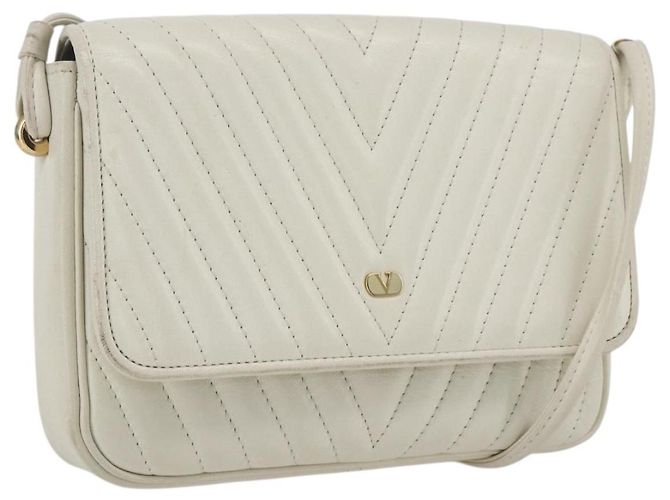 Valentino Borsa a Spalla in Pelle Bianca e Oro Auth 173552 Bianco D'oro