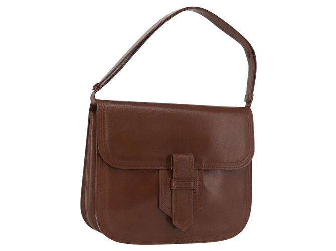 Borsa a Spalla in Pelle Marrone Auth Saint Laurent 172229