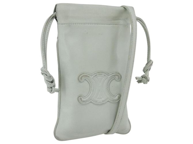 Bolsa de Ombro Anagram LOEWE em Couro Azul Claro Auth ka2596