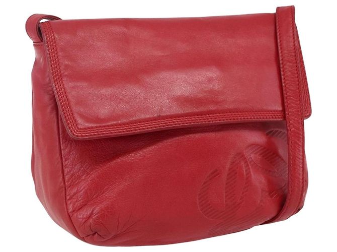LOEWE Borsa a Spalla Anagram Pelle Rossa Oro Auth ka2445 Rosso D'oro