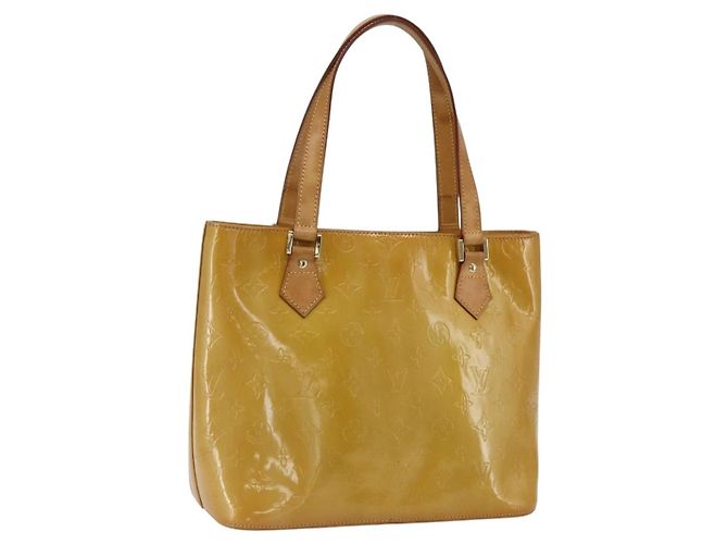 LOUIS VUITTON Sac à main Houston Monogram Vernis Beige M91004 LV Auth ka2468