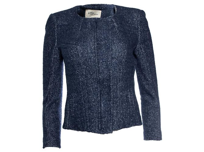 Blaue Tweed-Jacke mit Reißverschluss Isabel Marant Étoile