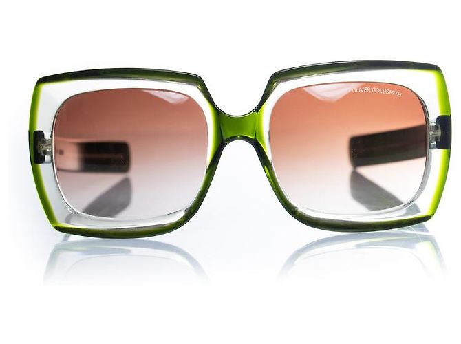 Oliver Goldsmith, green oversized sunglasses